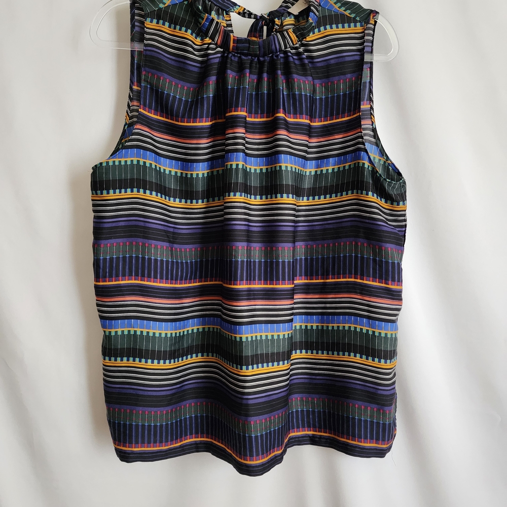 LOFT Multicolor Tieback Sleeveless Blouse